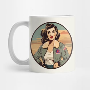 Air Force Dame Fly Girl Bomber Pin Up GIrl Mug